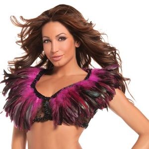 Feather Pink Shrug Shawl Costume MadMax BurningMan